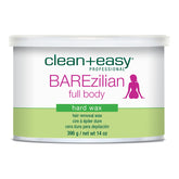 Clean+Easy Barezilian full body hard wax container on a white background
