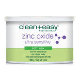 Clean+Easy Professional zinc oxide ultra sensitive soft wax container on a white background