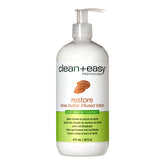 Clean+Easy Restore Shea Butter Lotion bottle on a white background