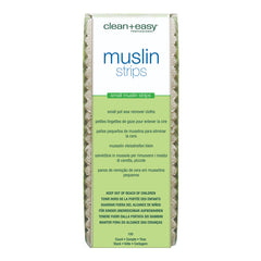 Pack of clean+easy muslin strips on a white background