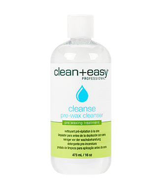 Capped Clean+easy Cleanse pre-wax cleanser in a 16-ounce bottle