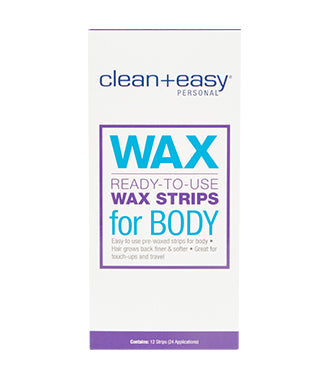 Tall vertical rectangle of Clean + Easy Ready-To-Use Wax Strips for Body pack