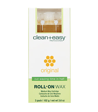 Front view of a Professional Roll On Wax in Original pack with detail text