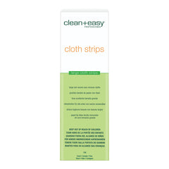 Box of clean+easy cloth strips on a white background