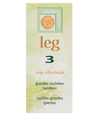 Clean + Easy Leg Roller Heads for Waxing – three large roller heads designed for smooth and easy leg waxing application.
