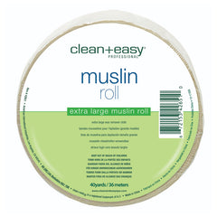 Clean+Easy muslin roll packaging with label on a white background