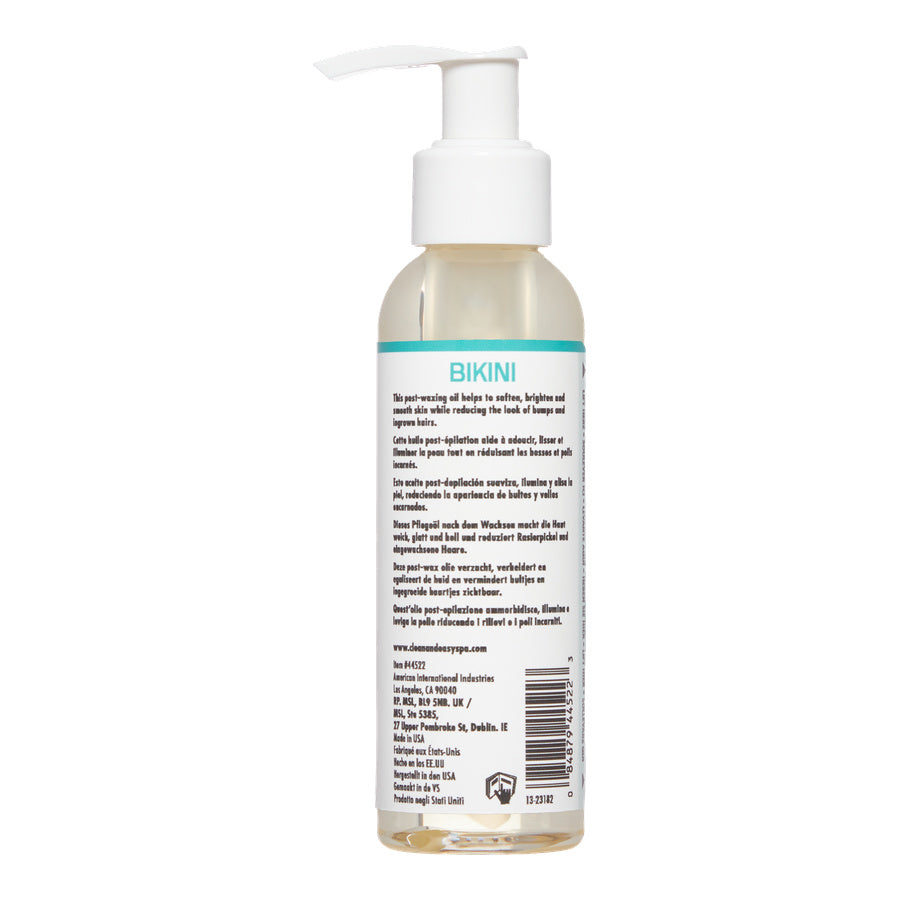 Bottle of 'Bikini' product with pump dispenser on a white background
