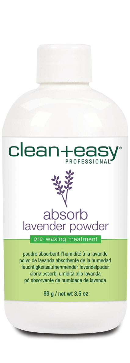 Bottle of Absorb Lavender Powder pre waxing treatment