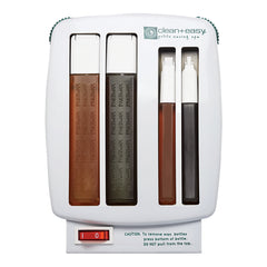 Waxing strip machine with four bottles of wax on a white background