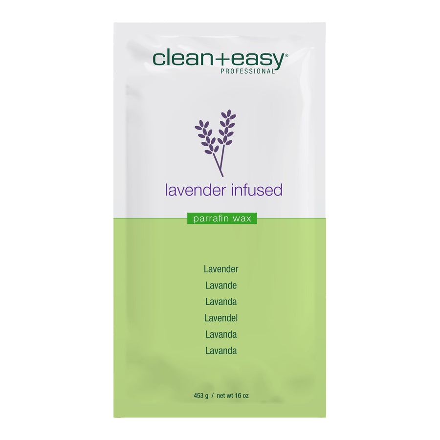 Clean+Easy lavender infused parralint wax package on a white background