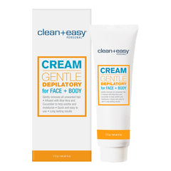 Clean+Easy gentle depilatory cream packaging on a white background