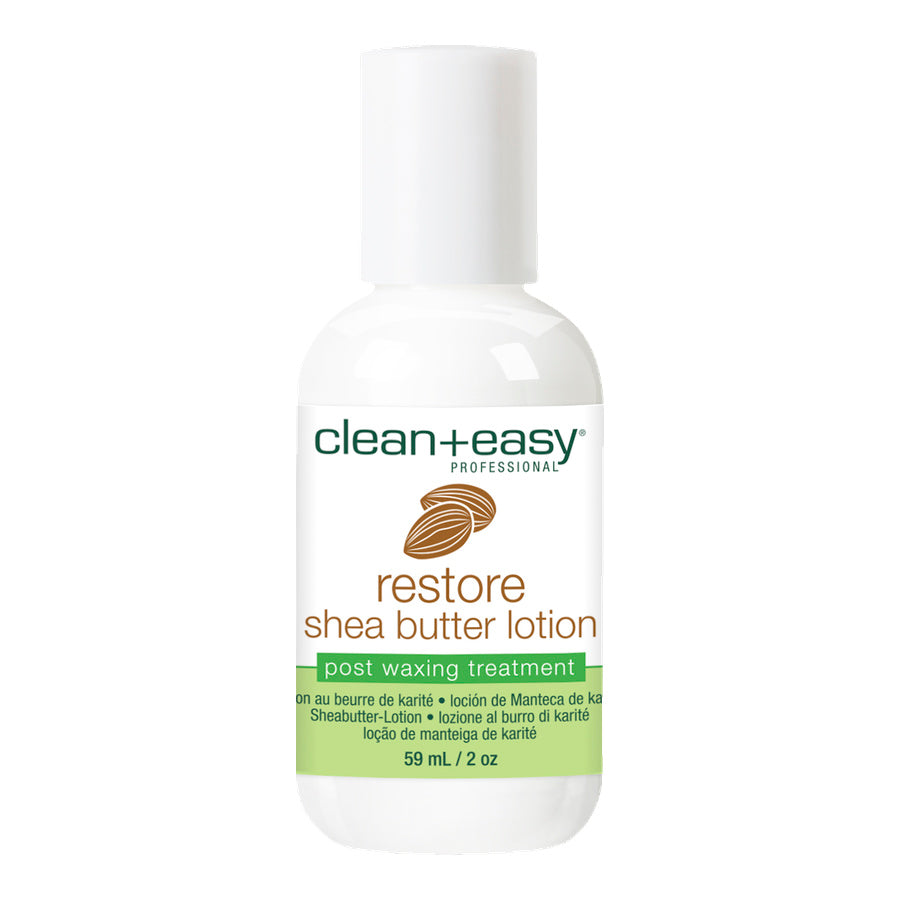 Clean+Easy Restore Shea Butter Lotion bottle on a white background