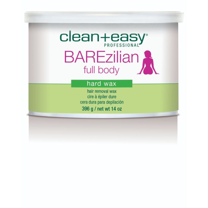 Clean + Easy BAREzilian Full Body Hard Wax – 14 oz hard wax for gentle yet effective full-body hair removal. Ideal for sensitive areas.